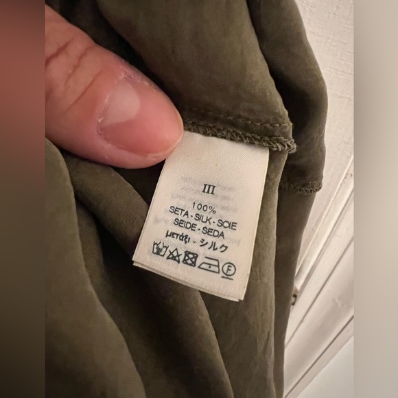 Giada Forte Forte Habutai Silk Self-Tie Empire Dress size 3 Italy Olive Green - Picture 12 of 16